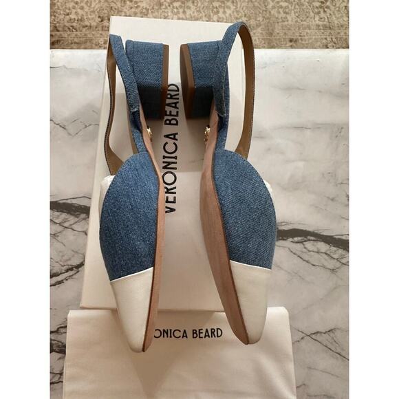 NEW Veronica Beard Cecile Denim Cap-Toe Slingback size 7 - Picture 6 of 7